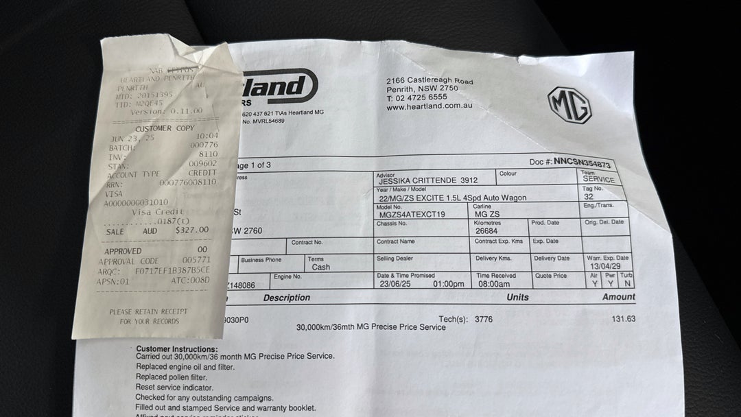 2022 MG ZS Excite, Automatic, 33315 km, Service History