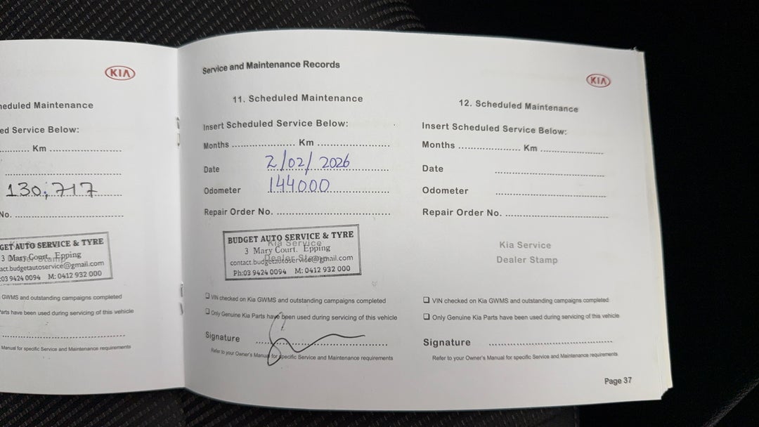 2019 Kia Cerato Sport Safety Pack, Automatic, 144210 km, Service History