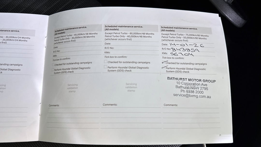 2021 Hyundai Venue Active, Automatic, 57458 km, Service History
