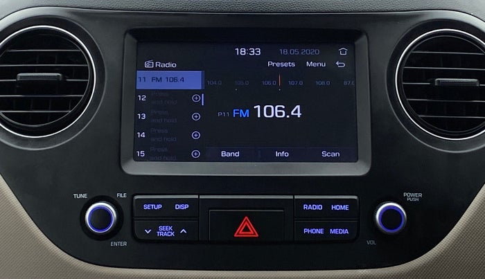 2018 Hyundai Grand i10 SPORTZ 1.2 KAPPA VTVT, Petrol, Manual, 37,952 km, Infotainment System