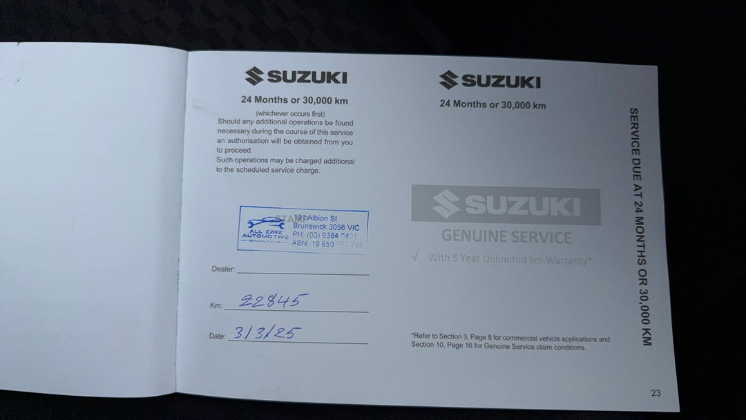2022 Suzuki Jimny Jimny, Automatic, 26778 km, Service History