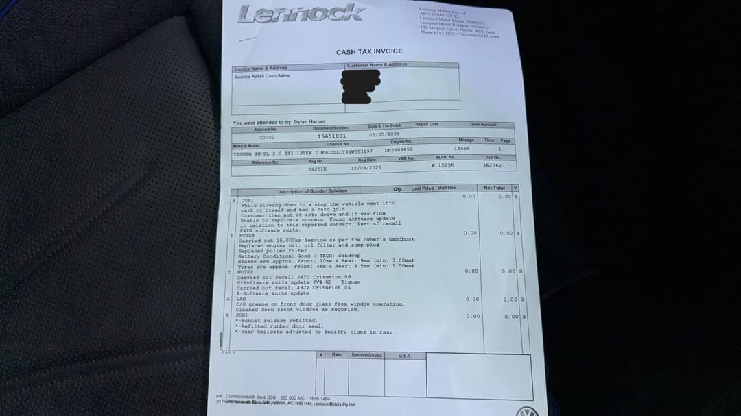 2025 Volkswagen Tiguan 195tsi R-line, Automatic, 19402 km, Service History