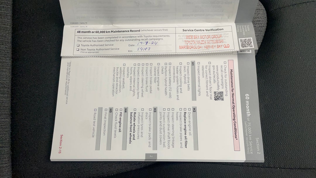 2020 Toyota Camry Ascent Hybrid, Automatic, 58393 km, Service History