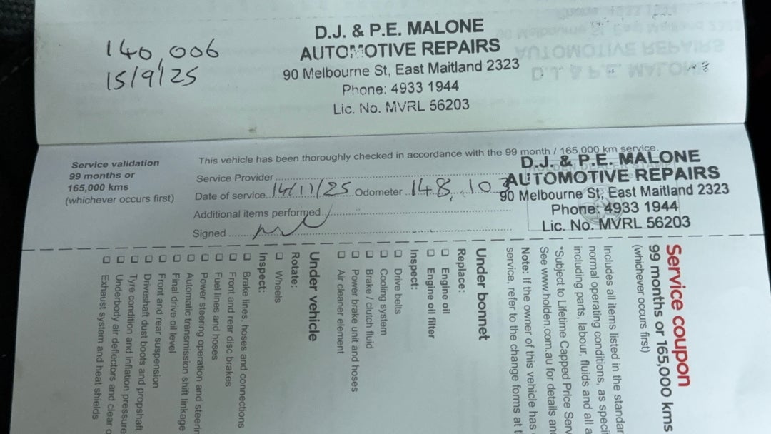 2017 Holden Commodore Sv6, Automatic, 153195 km, Service History