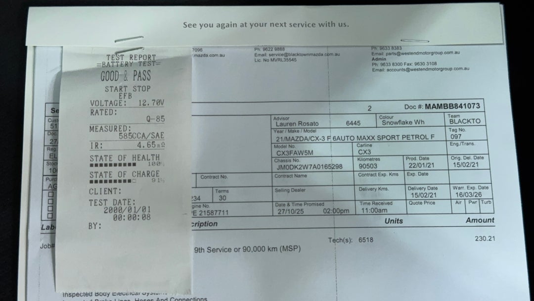 2021 Mazda CX-3 Maxx Sport (FWD), Automatic, 94552 km, Service History