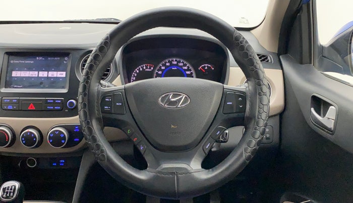 2018 Hyundai Grand i10 SPORTZ (O) 1.2 KAPPA VTVT, Petrol, Manual, 1,03,142 km, Steering Wheel Close Up