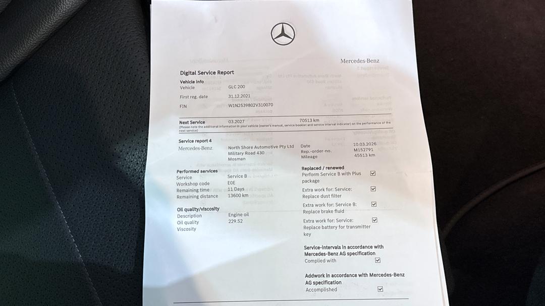 2021 Mercedes-benz GLC 200, Automatic, 46449 km, Service History