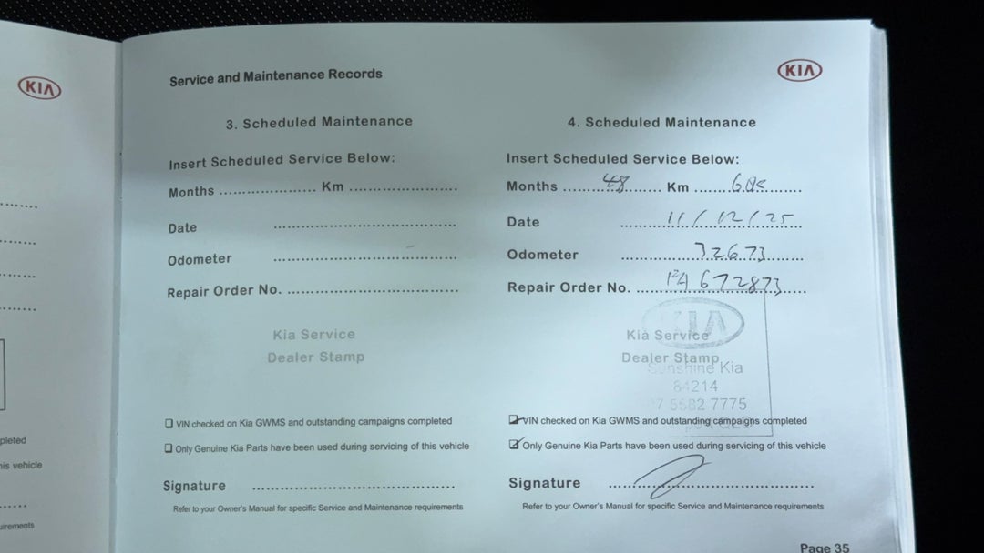 2021 Kia Cerato Sport, Automatic, 34749 km, Service History