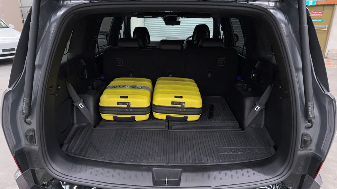 2025 Hyundai Santa Fe Calligraphy Hev (7 Seat) (blk), Automatic, 26263 km, Boot Inside View with Luggage