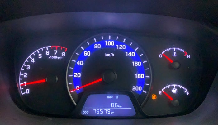 2014 Hyundai Xcent SX 1.2 (O), Petrol, Manual, 75,576 km, Odometer Image