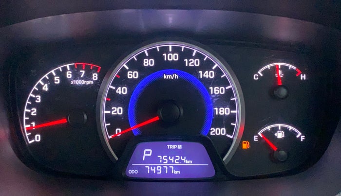 2017 Hyundai Grand i10 SPORTZ (O) AT 1.2 KAPPA VTVT, Petrol, Automatic, 74,977 km, Odometer Image