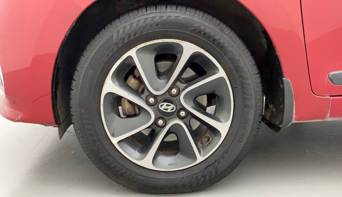2017 Hyundai Grand i10 SPORTZ (O) AT 1.2 KAPPA VTVT, Petrol, Automatic, 74,977 km, Left Front Wheel