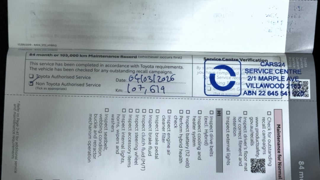 2020 Toyota RAV4 Gx (2WD) Hybrid, Automatic, 107619 km, Service History