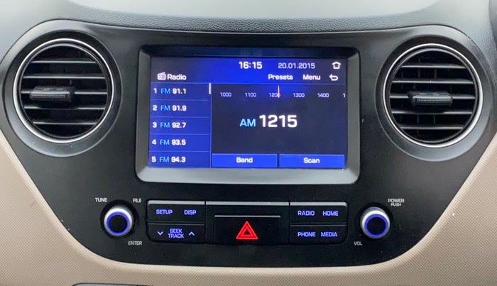 2018 Hyundai Grand i10 SPORTZ 1.2 KAPPA VTVT, Petrol, Manual, 45,554 km, Infotainment System