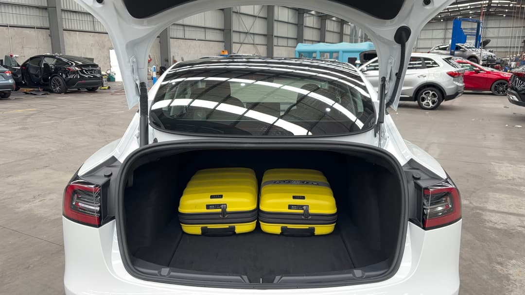 2023 Tesla Model 3 Rear-wheel Drive, Automatic, 47505 km, Boot Inside View with Luggage