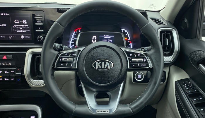2020 KIA SONET HTX 1.0 IMT, Petrol, Manual, 18,239 km, Steering Wheel Close Up