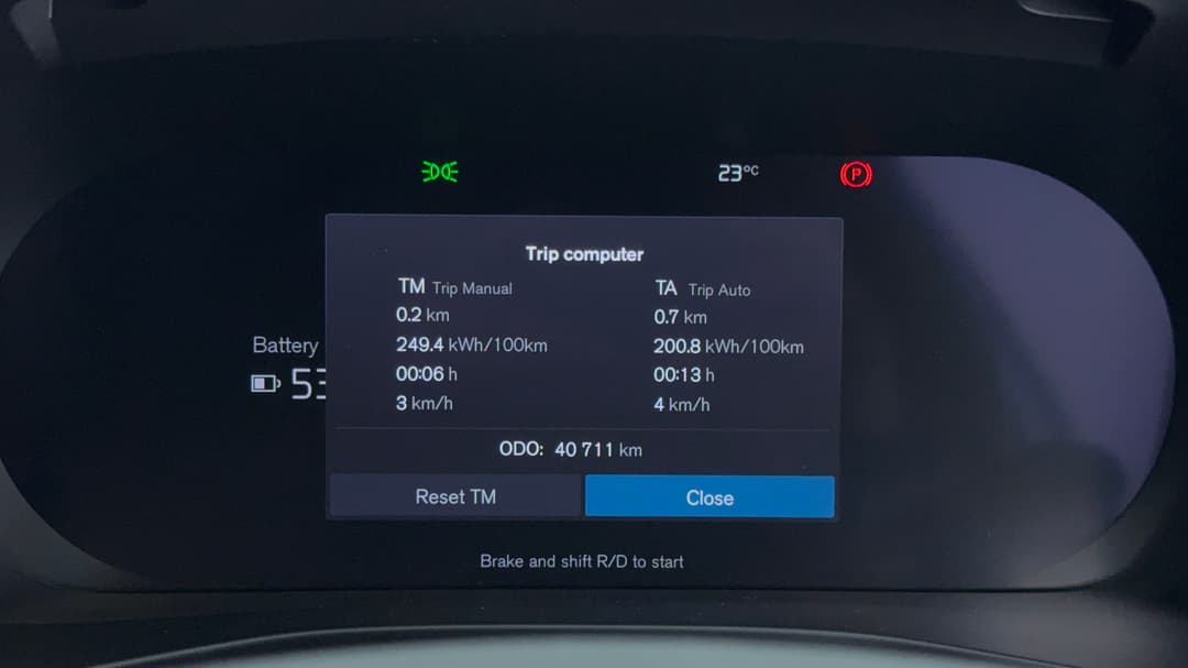 2022 Volvo C40 Recharge Pure Electric, Automatic, 40627 km, Odometer View