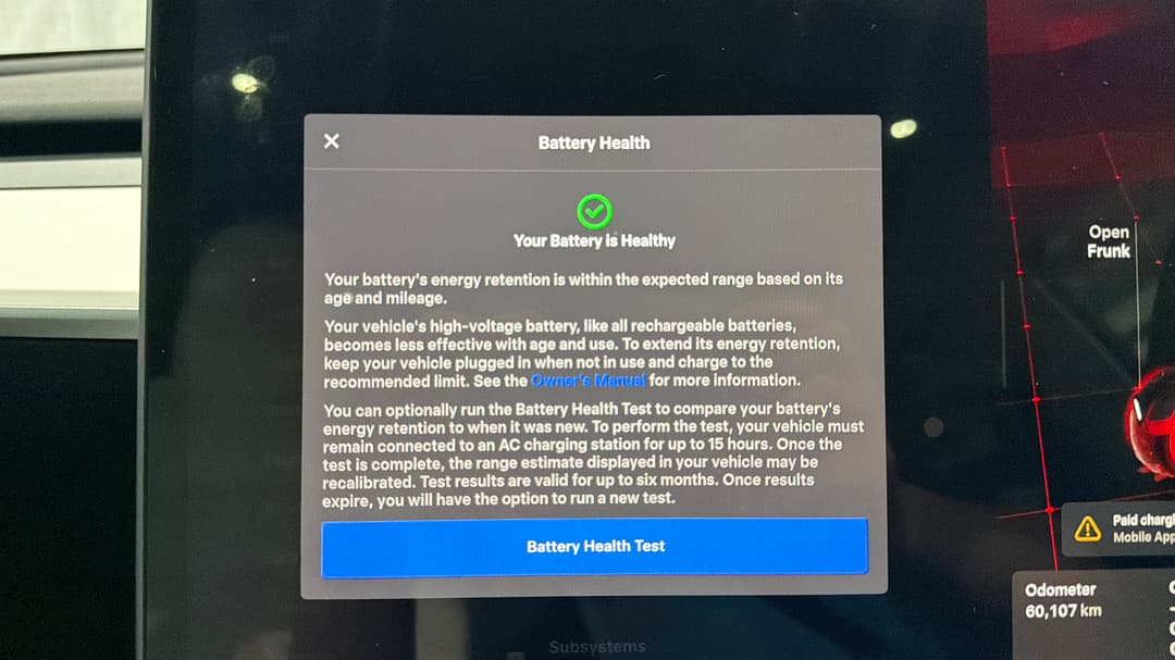 2023 Tesla Model Y Rear-wheel Drive, Automatic, 60107 km, Car Battery Health