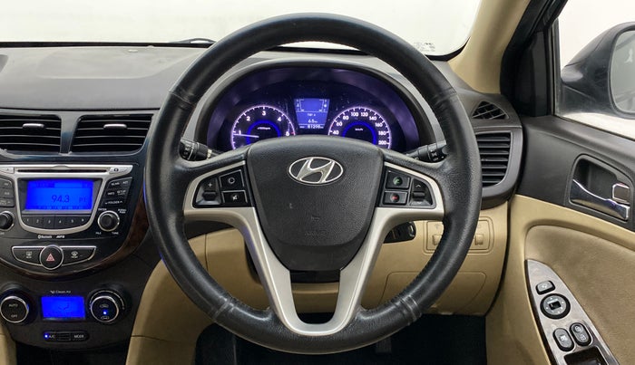 2013 Hyundai Verna FLUIDIC 1.6 CRDI SX, Diesel, Manual, 81,298 km, Steering Wheel Close Up