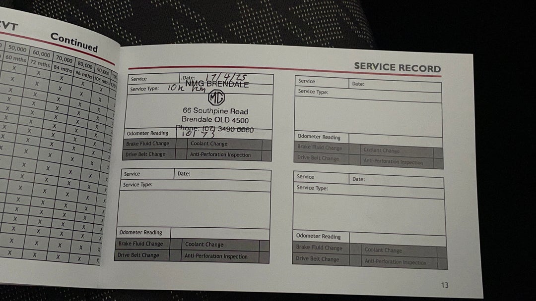 2023 MG Zst Core, Automatic, 11381 km, Service History