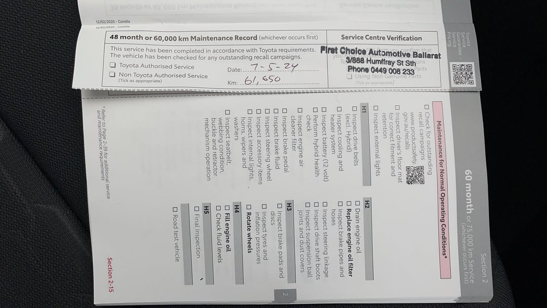 2020 Toyota Corolla Ascent Sport + Tr Kit, Automatic, 68234 km, Service History