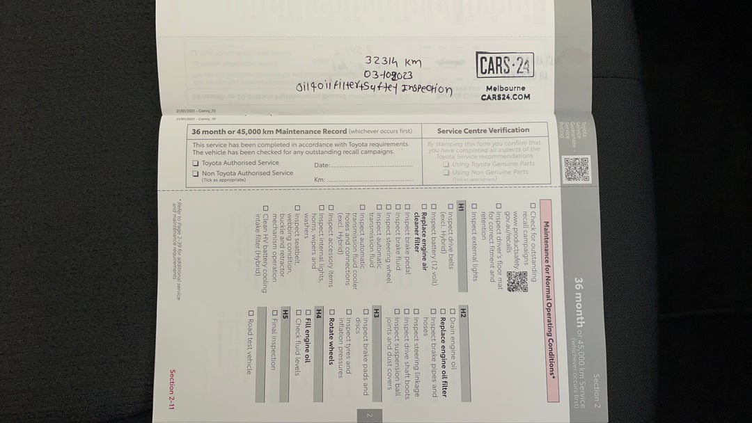 2021 Toyota Camry Ascent, Automatic, 32315 km, Service History