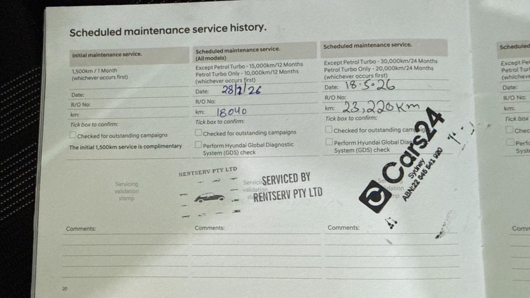 2025 Hyundai Venue Venue, Automatic, 23221 km, Service History