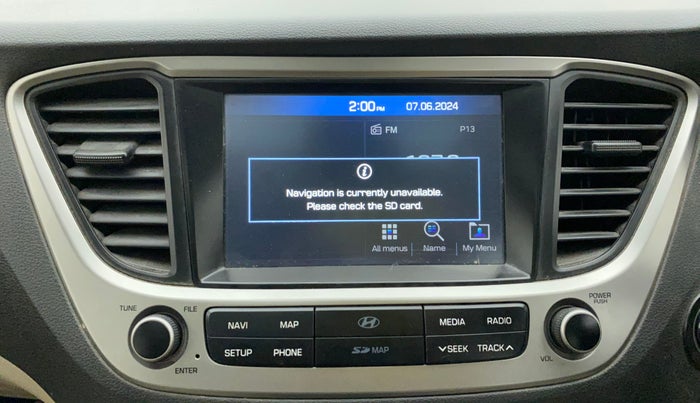 2017 Hyundai Verna 1.6 VTVT SX (O) AT, Petrol, Automatic, 1,01,051 km, Infotainment system - GPS Card not working/missing
