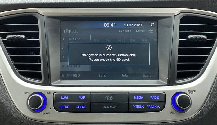 2018 Hyundai Verna 1.6 VTVT SX (O) AT, Petrol, Automatic, 27,507 km, Infotainment system - GPS Card not working/missing
