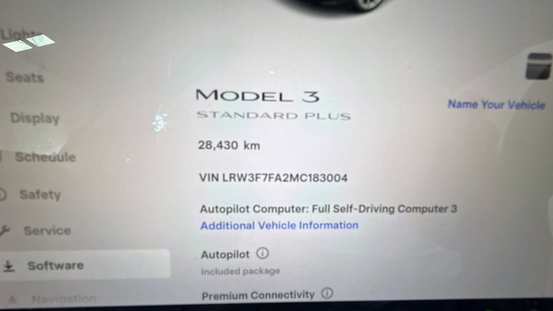 2021 Tesla Model 3 Standard Range Plus RWD, Automatic, 28430 km, Odometer View