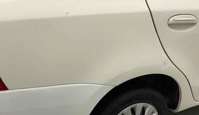 2012 Toyota Etios G, Petrol, Manual, 39,717 km, Right quarter panel - Slightly dented