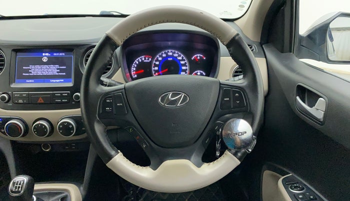 2017 Hyundai Grand i10 SPORTZ (O) 1.2 KAPPA VTVT, Petrol, Manual, 31,018 km, Steering Wheel Close Up