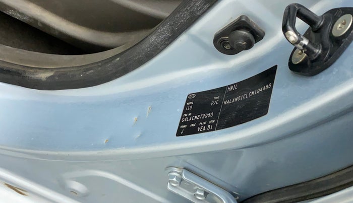 2012 Hyundai i10 MAGNA 1.2, Petrol, Manual, 63,734 km, Left B pillar - Minor scratches