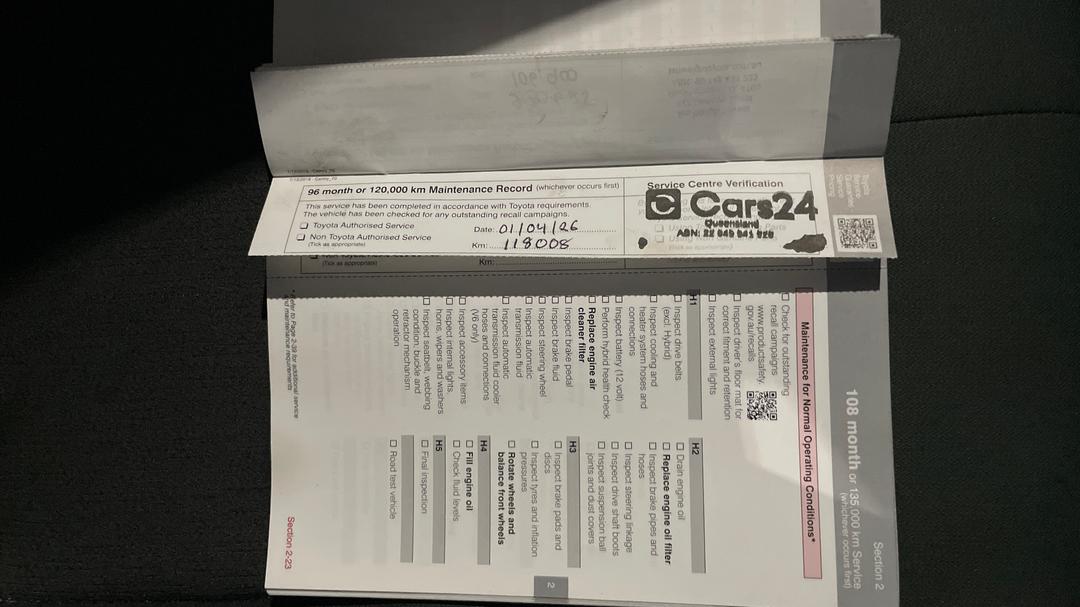 2019 Toyota Camry Ascent, Automatic, 118019 km, Service History