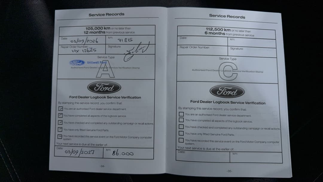 2020 Ford Everest Trend (4WD 7 Seat), Automatic, 71831 km, Service History