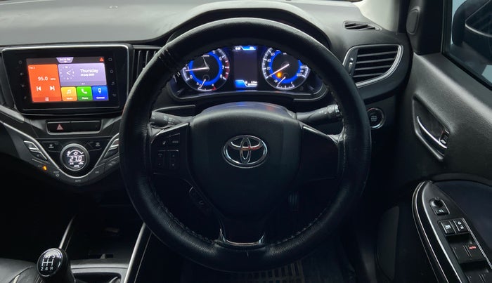 2019 Toyota Glanza V, Petrol, Manual, 90,148 km, Steering Wheel Close Up