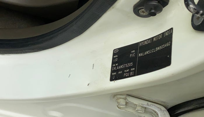 2011 Hyundai i10 MAGNA 1.2, Petrol, Manual, 82,088 km, Left B pillar - Minor scratches