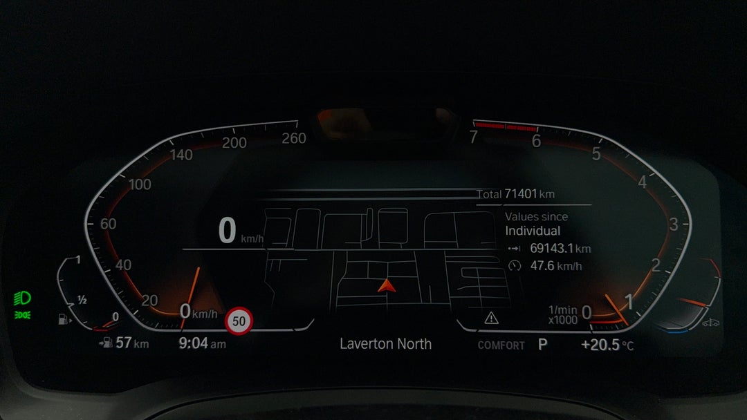 2019 BMW 3 20i M Sport, Automatic, 71401 km, Odometer View