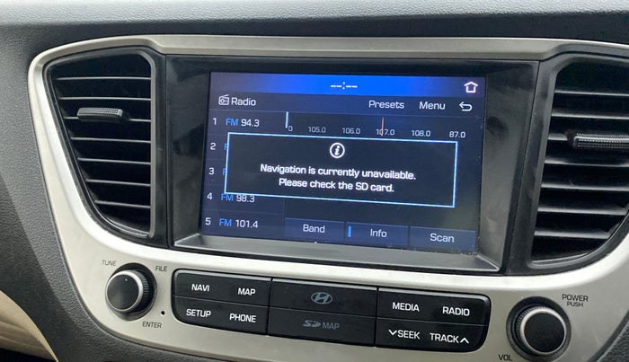 2017 Hyundai Verna 1.6 VTVT SX, Petrol, Manual, 61,844 km, Infotainment system - GPS Card not working/missing