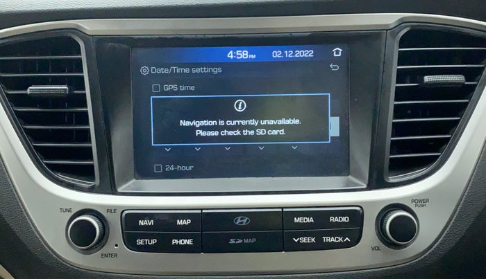 2018 Hyundai Verna 1.6 SX VTVT, Petrol, Manual, 25,995 km, Infotainment system - GPS Card not working/missing