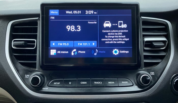 2020 Hyundai Verna SX PETROL AT, Petrol, Automatic, 23,593 km, Touchscreen Infotainment System