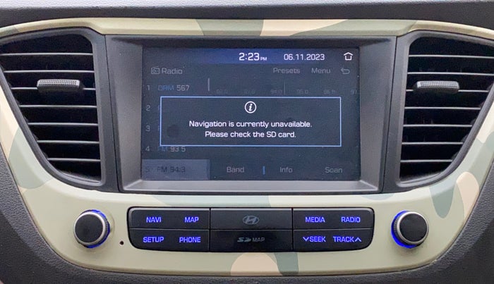 2018 Hyundai Verna 1.6 SX (O) CRDI MT, Diesel, Manual, 73,459 km, Infotainment system - GPS Card not working/missing