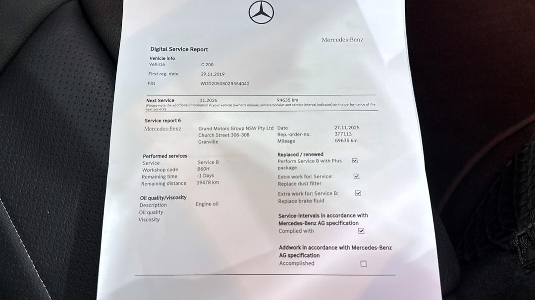 2019 Mercedes-benz C200 C200, Automatic, 71945 km, Service History