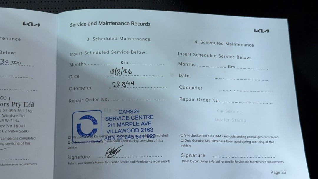 2022 Kia Cerato Sport+, Automatic, 22866 km, Service History