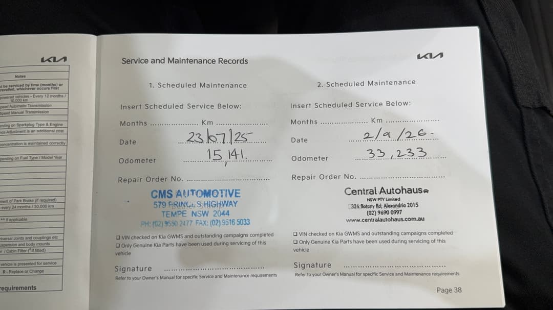2024 Kia Cerato S, Automatic, 33235 km, Service History