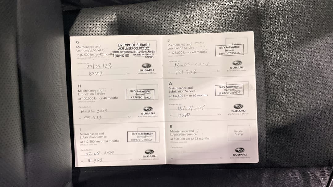 2018 Subaru Liberty 2.5i Premium, Automatic, 130782 km, Service History