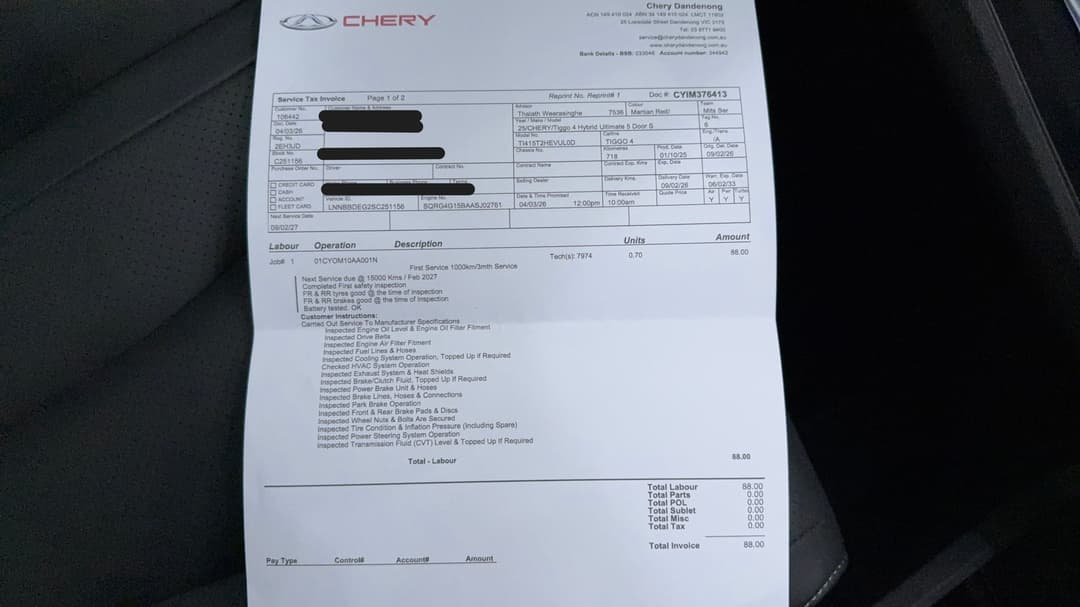 2025 Chery Tiggo 4 Ultimate Hev, Automatic, 7752 km, Service History