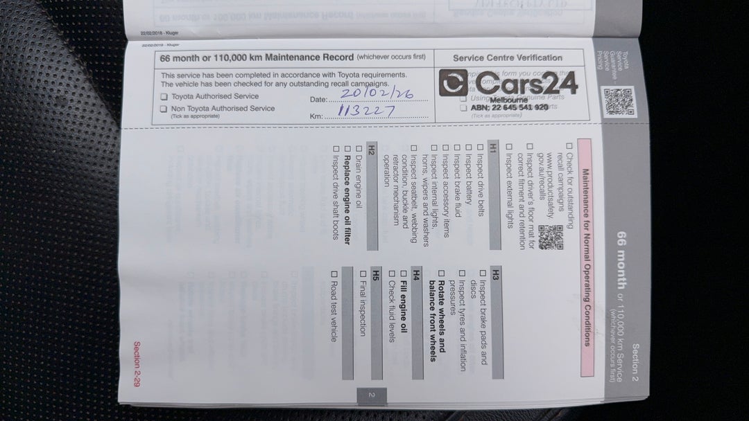 2018 Toyota Kluger Gxl (4x2), Automatic, 113228 km, Service History