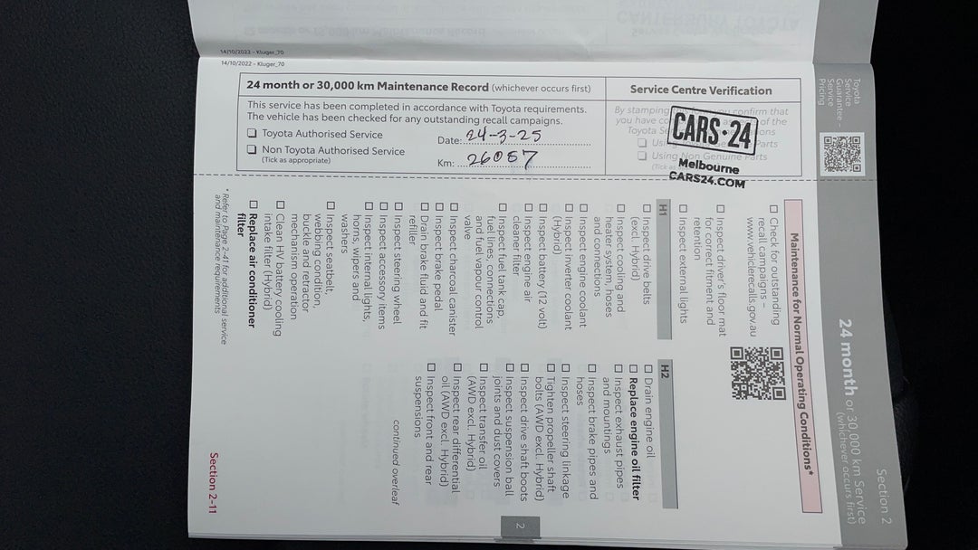 2022 Toyota Kluger Gxl Awd, Automatic, 26058 km, Service History