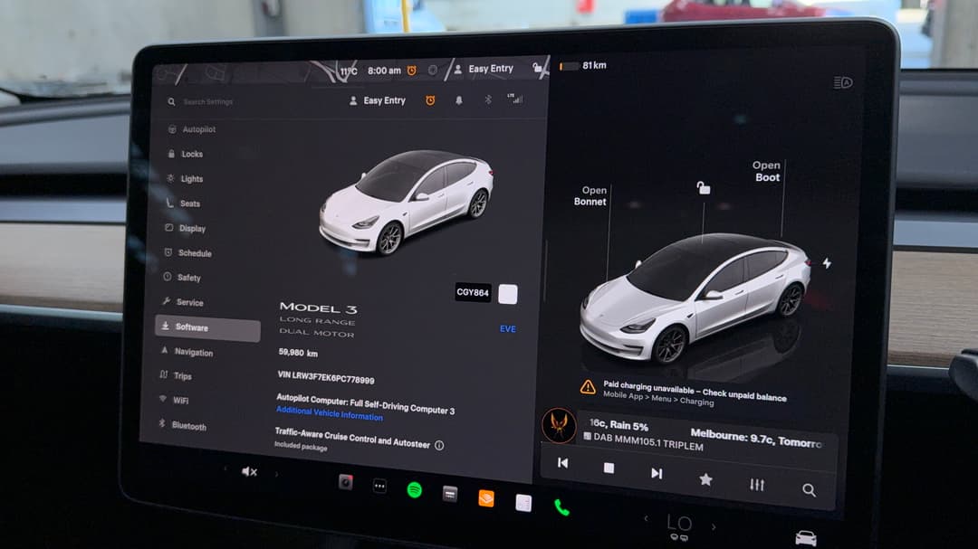 2023 Tesla Model 3 Long Range, Automatic, 59980 km, Odometer View
